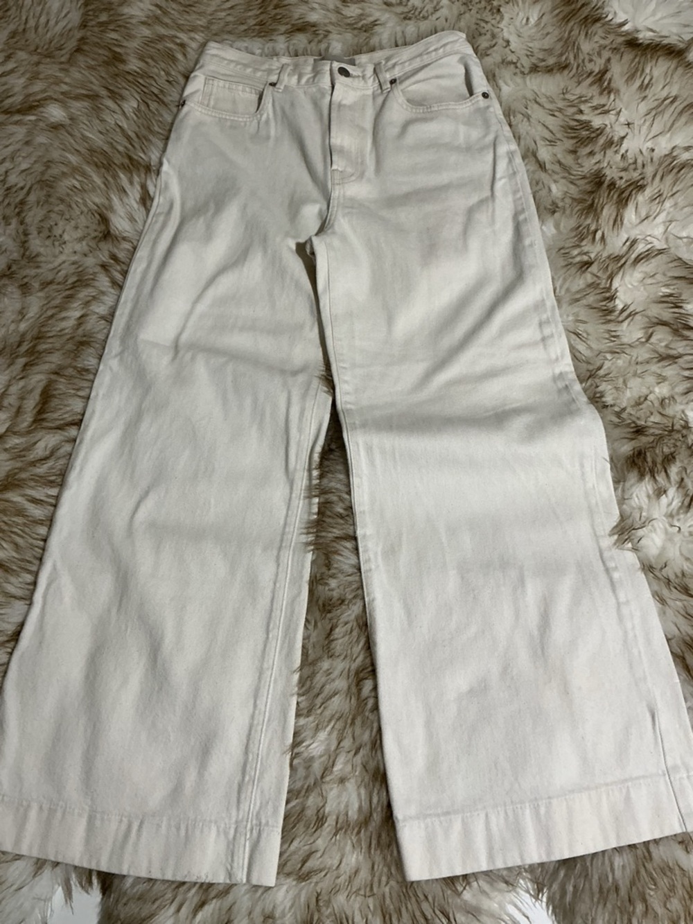 Everlane White Wide-Leg Flare Jeans